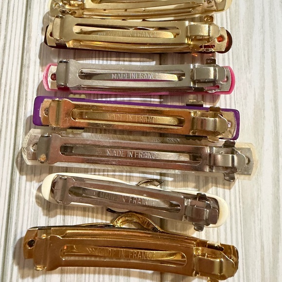 Lot of 7 vintage barrettes Made in France 3 1/2” long - Picture 2 of 5